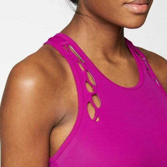 NWT Athleta High Neck Loop Bikini Top 40B/C Bra Cup Sapphire Blue 210979 XL - Picture 8 of 16